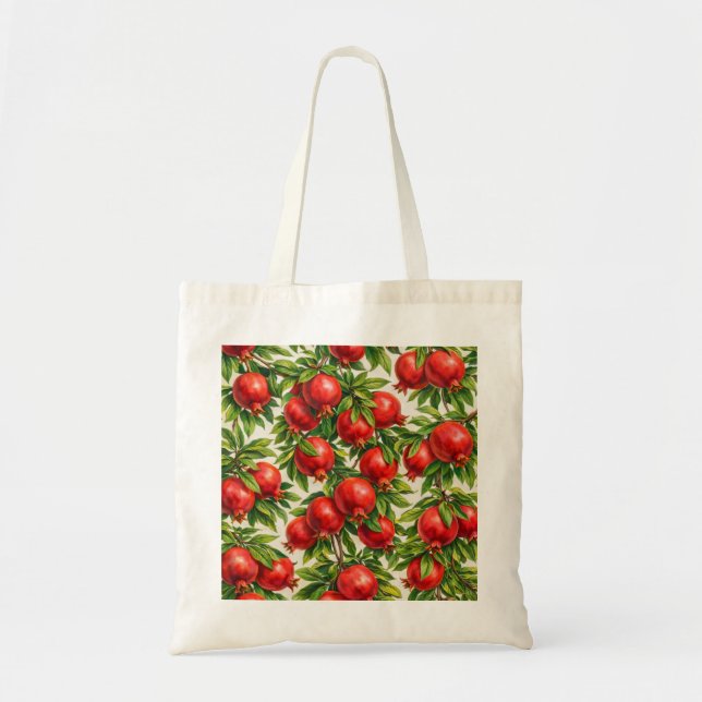 Tote Bag Motif botanique de grenade (Devant)