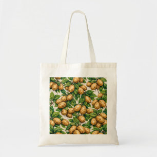 Tote Bag Motif Botanique de Pomme de Terre Rustique et Feui