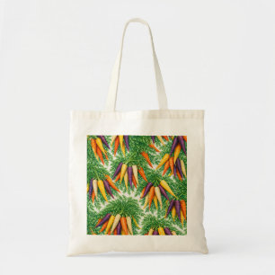 Tote Bag Motif Botanique de Récolte de Carottes Arc-en-Ciel