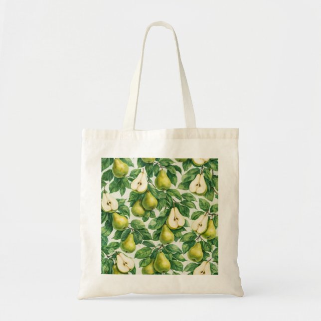 Tote Bag Motif botanique de tranches de poire (Devant)