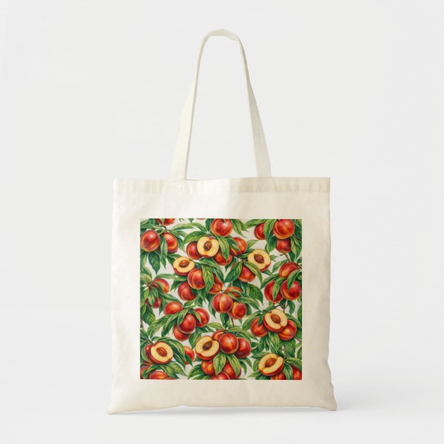 Tote Bag Motif Botanique Tranches de Nectarine (Devant)