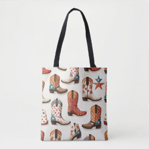Tote Bag Motif bottes Cowboy