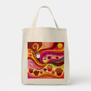 Tote Bag Motif Café et Muffins