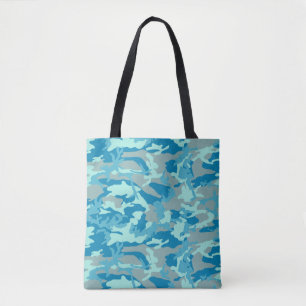 Tote Bag Motif Camo BlueBlast
