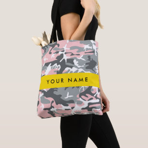 Tote Bag Motif camouflage rose et gris Personnalisez votre