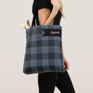 Tote Bag Motif carreaux écossais Mackay Blue Tartan écossai