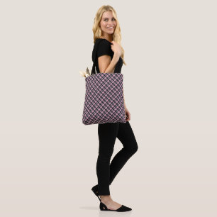 Tote Bag Motif carreaux géométrique rose