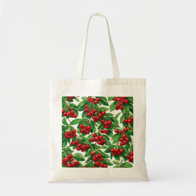 Tote Bag Motif Cerise (Devant)