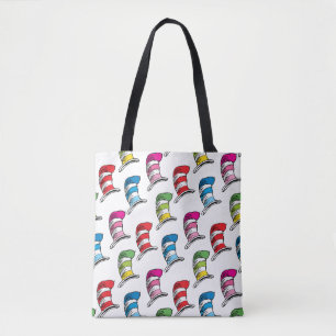 Tote Bag Motif Chapeau Coloré du Chat dans le Chapeau