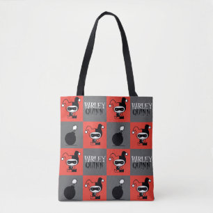 Tote Bag Motif Chibi Harley Quinn Checker