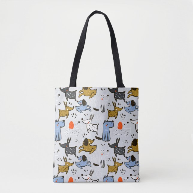Tote Bag Motif chien mignon Doodle (Devant)