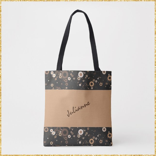Tote Bag Motif circulaire Brown et beige rétro (Créateur téléchargé)