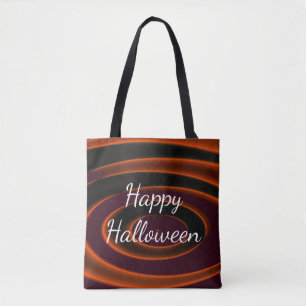 Tote Bag Motif circulaire noir orange et marron chocolat