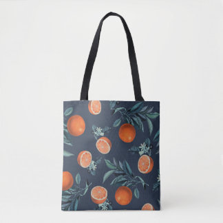 Tote Bag Motif citron et feuille VI