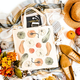 Tote Bag Motif Citrouille coloré tendance Vibes d'automne