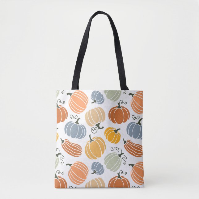 Tote Bag Motif Citrouille d'automne coloré (Devant)