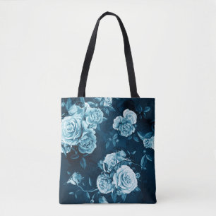 Tote Bag Motif classique de rose de bleu
