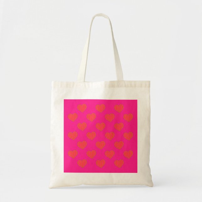 Tote Bag Motif Coeur Chaud et Orange tendance (Devant)