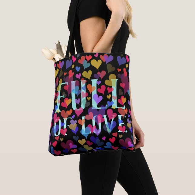 Tote Bag Motif Coeur rose mignon Joli Fille Élégant Drôle (De près)