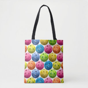 Tote Bag Motif coloré d'amusement de Pickleball