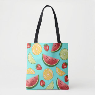 Tote Bag Motif Coloré de Fruits de Citron Melon Fraise