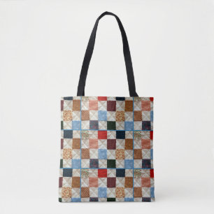 Tote Bag Motif coloré d'édredon de patchwork