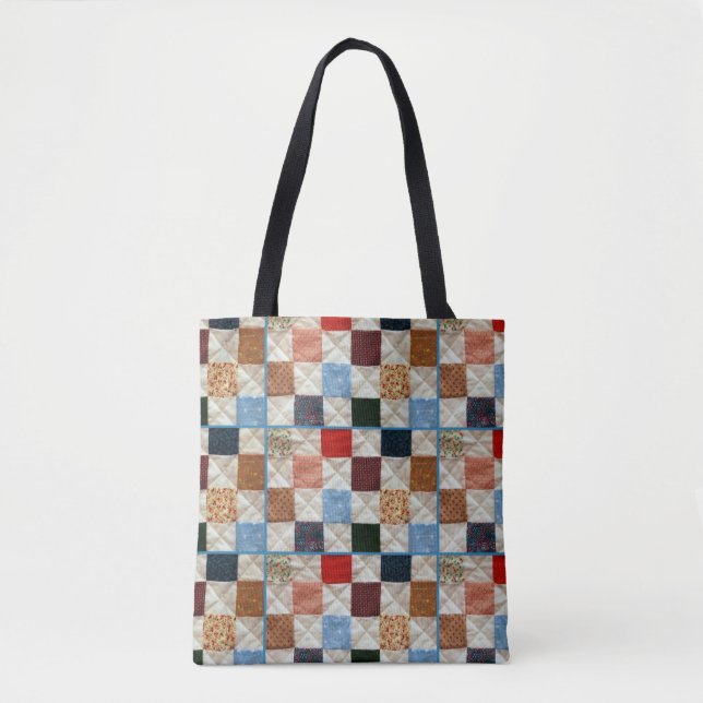 Tote Bag Motif coloré d'édredon de patchwork (Devant)