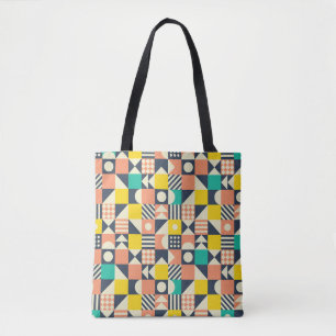 Tote Bag motif coloré géométrique transparent