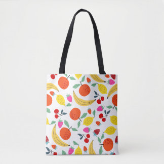 Tote Bag Motif Coloré 'Mélange de Fruits Frais'