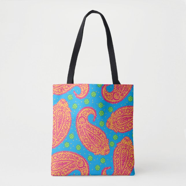 Tote Bag Motif coloré Paisley (Devant)