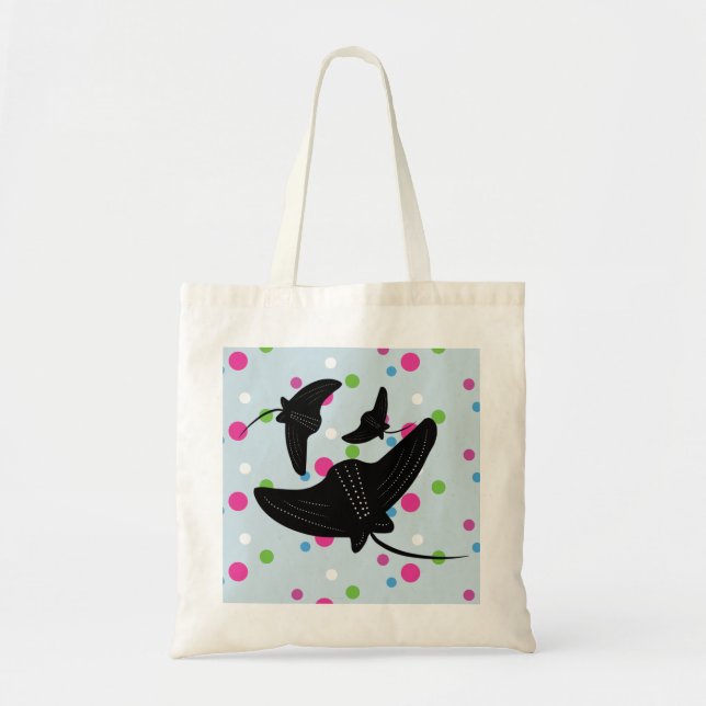 Tote Bag Motif coloré Party Stingray   (Devant)