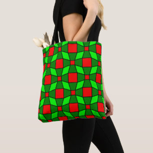 Tote Bag Motif complexe rouge et vert
