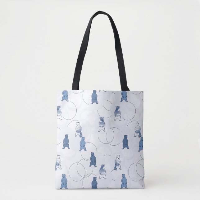 Tote Bag motif comportant un ours gris (Devant)
