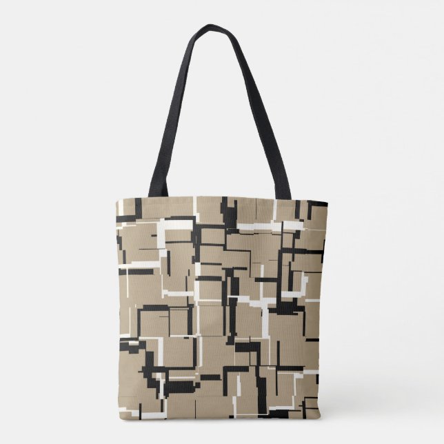Tote Bag Motif cool beige noir (Dos)