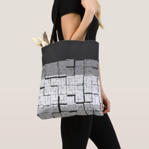 Tote Bag Motif cool noir blanc gris
