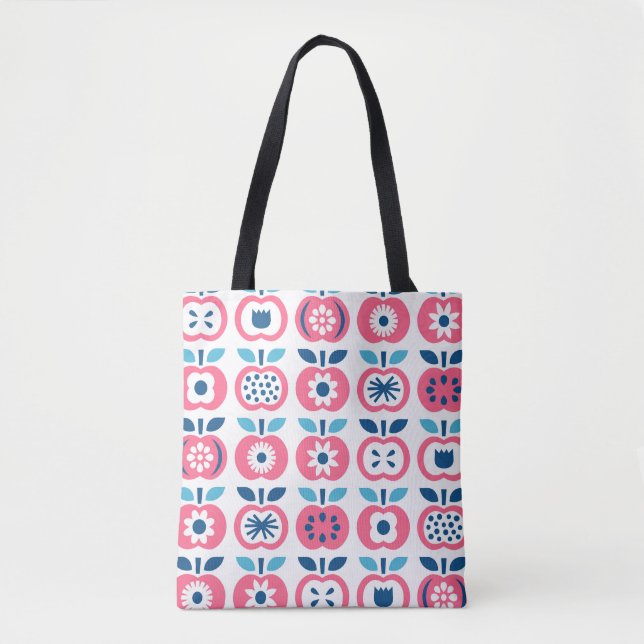 Tote Bag Motif couleur rétro Apple sans couture (Devant)