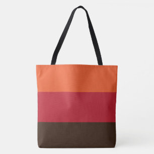 Tote Bag motif couleur Vintage les années 70 rétro 3 bandes