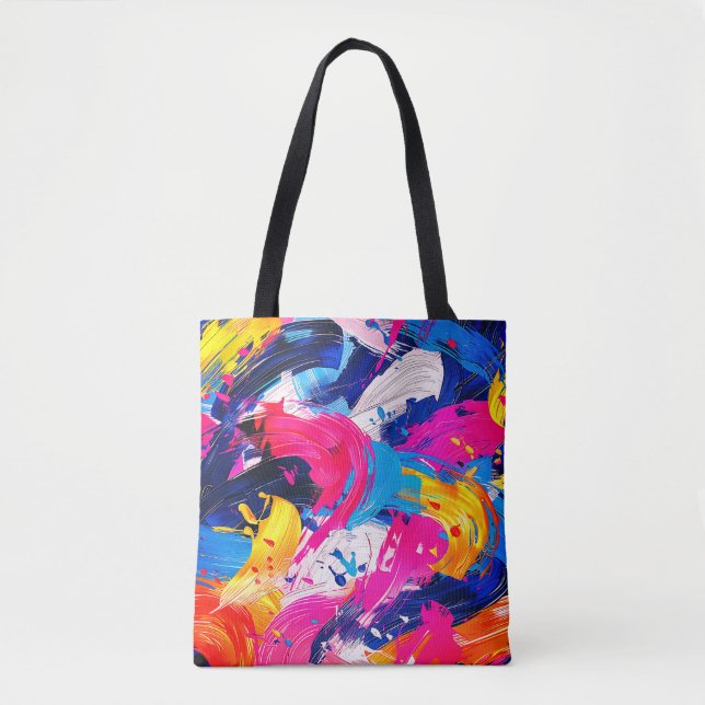 Tote Bag motif coups de pinceaux (Devant)