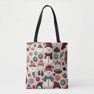 Tote Bag Motif courbé des Snowmen