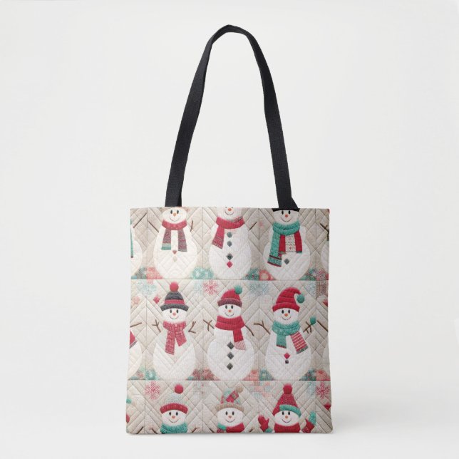 Tote Bag Motif courbé des Snowmen (Devant)