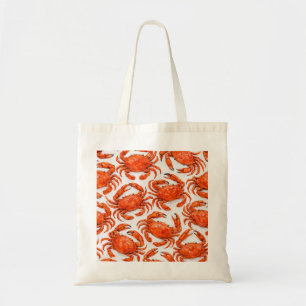 Tote Bag Motif Crabe Orange Clair