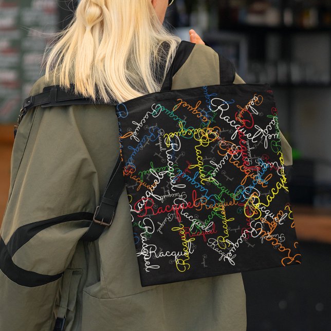 Tote Bag Motif créatif de noms colorés (Créateur téléchargé)