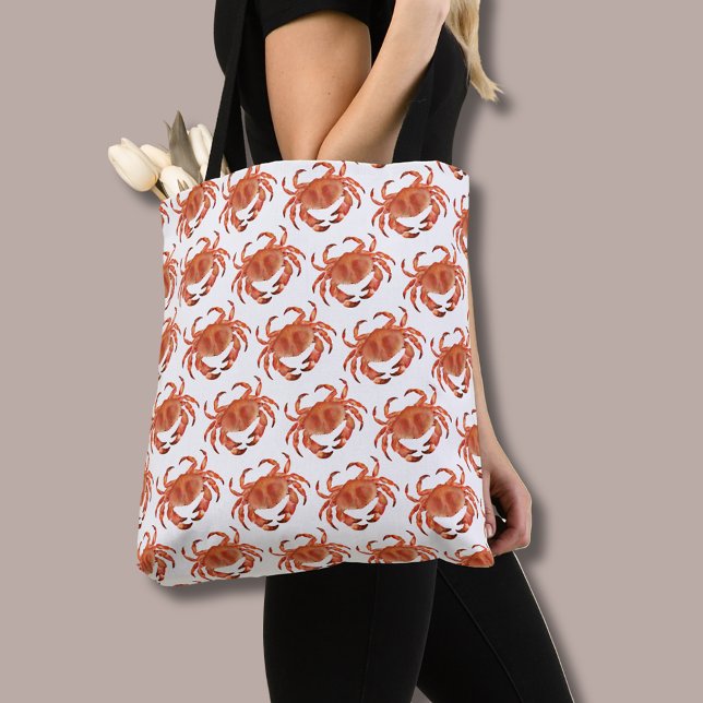 Tote Bag Motif crustacé de crabe au bord de la mer (Brown crab coastal crustacean tote bag)
