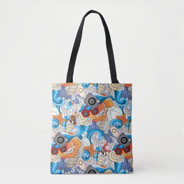 Tote Bag Motif d'amusement d'été (Devant)