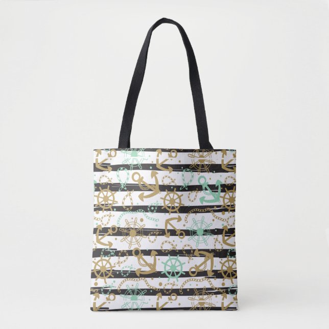 Tote Bag Motif d'ancre flottante (Devant)