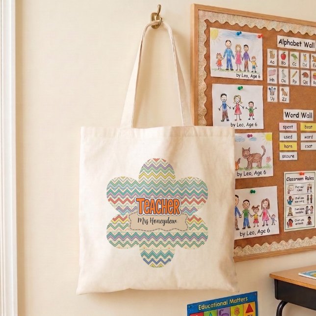 Tote Bag Motif d'appréciation des enseignants rétro mignon (Créateur téléchargé)