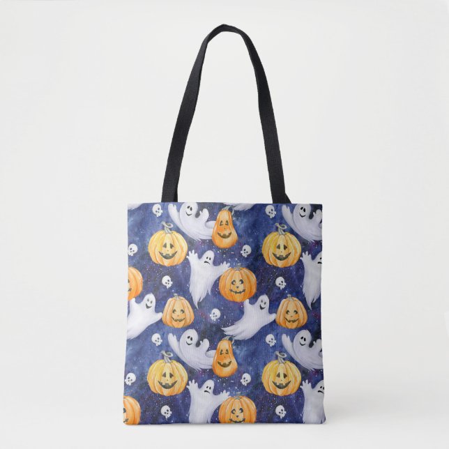 Tote Bag Motif d'aquarelle Halloween (Devant)