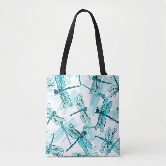 Tote Bag Motif d'aquarelle transparente avec élégante libel (Devant)