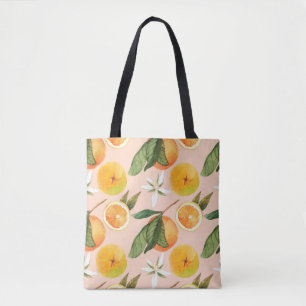 Tote Bag Motif d'aquarelle transparente avec mandarines