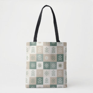 Tote Bag Motif d'arbre de Noël scandinave sans couture